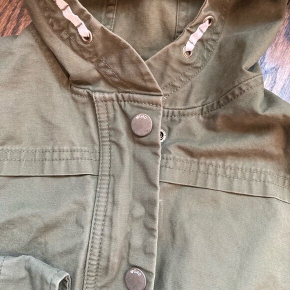 Girls Gap Kids Jacket Size L Green Hooded Utility - Picture 4 of 4
